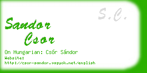 sandor csor business card