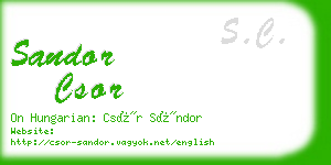 sandor csor business card